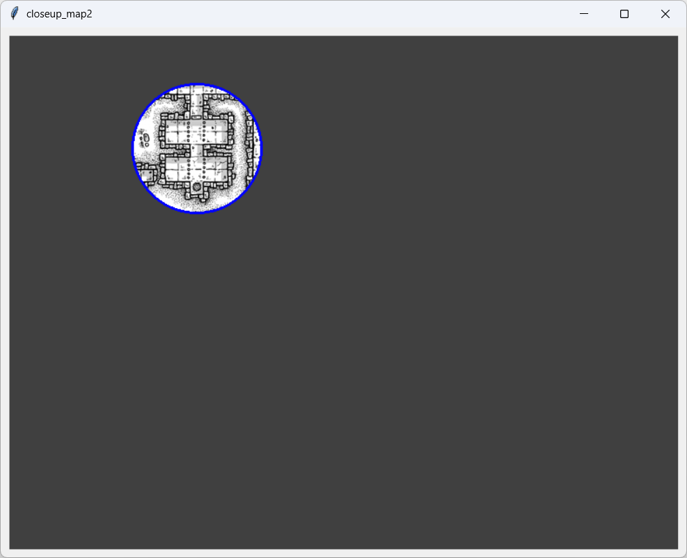 [This dungeon map is dark except for the circle around the mouse]