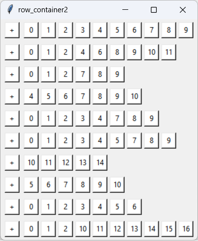 [This example lets you add and remove buttons from rows with tkinter in Python]