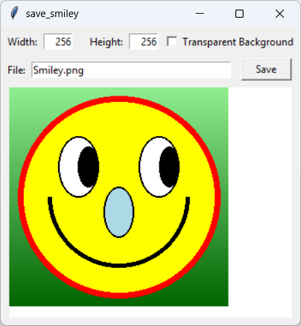 [This program saves a smiley face drawn with PIL in Python]