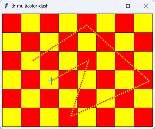 [Multi-colored dashed lines drawn with tkinter and Python]