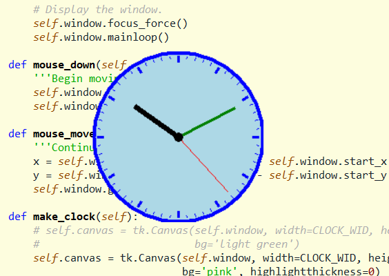 [A moveable analog clock with a shaped window made in tkinter and Python]