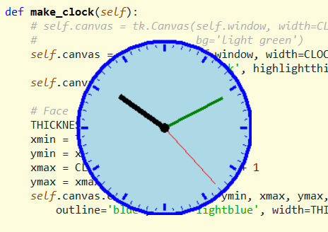 [An analog clock with a shaped window made in tkinter and Python]
