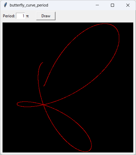 [A partial butterfly curve drawn in Python]