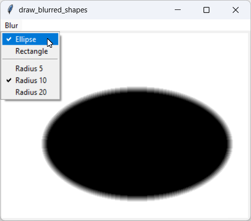 [An ellipse with translucent edges drawing with PIL in Python]