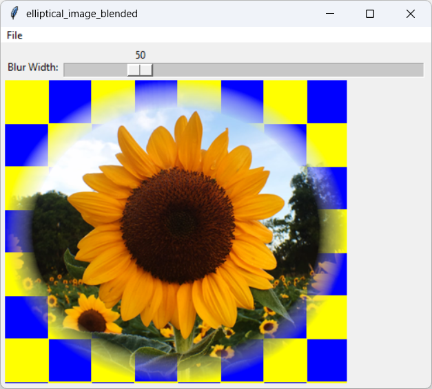 [This program uses Python to make elliptical images with blended edges]