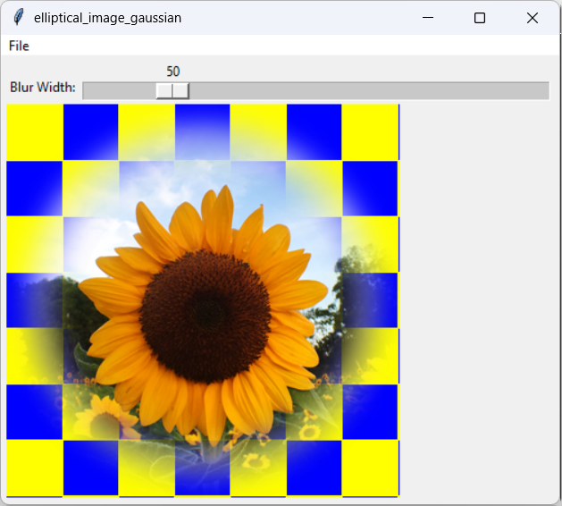 [This program uses a Gaussian filter to make elliptical images with smoother blended edges]