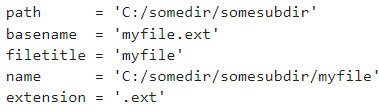 [A file's directory, name, extension, and other parts]