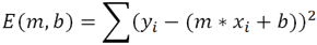 Sum[(yi - (m * xi + b)^2]