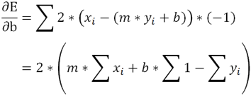 2 * (m * Sum[xi] + b * Sum[1] - Sum[yi])