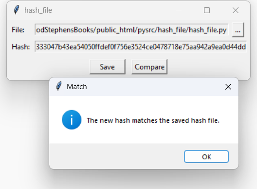 [This program lets you hash files and verify a file's hash in Python]
