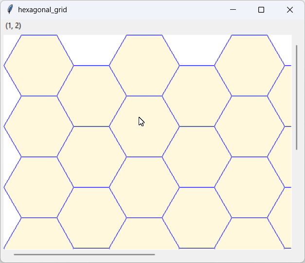 [A hexagonal grid drawn with Python]