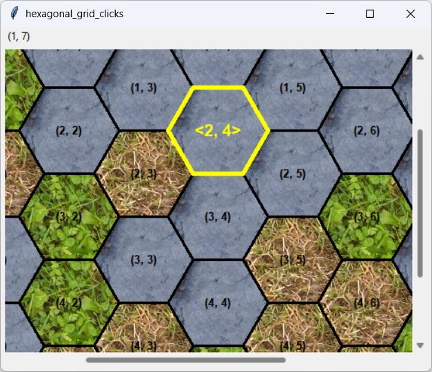 [A tiled hexagonal grid drawn with Python]