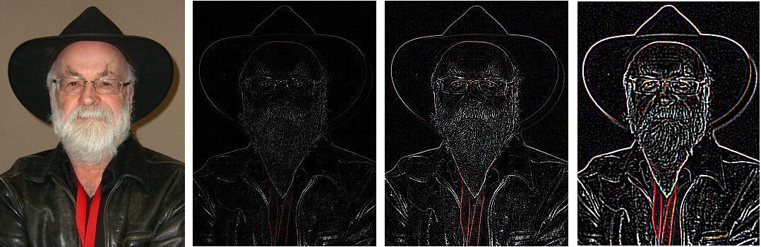 [A picture after applying edge detection filters in Python]