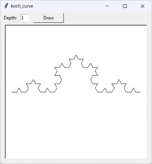 [A Koch curve fractal drawn with Python]