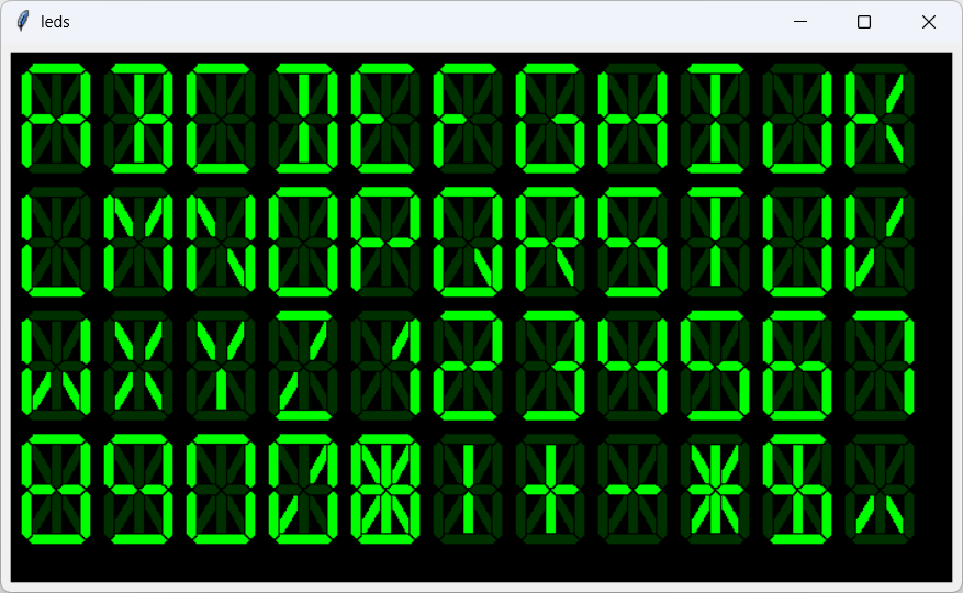 [Letters drawn in an LED style in tkinter and Python]