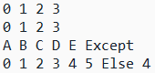 [Output from a Python program that demonstrates several loop else blocks]