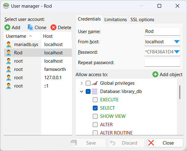 [Getting user information from MariaDB in Python]