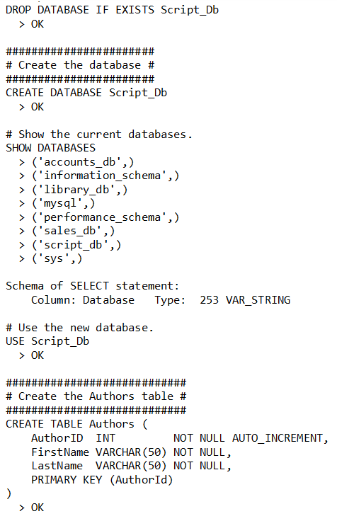 [SQL scripts let you run a sequence of commands in MariaDB with Python]