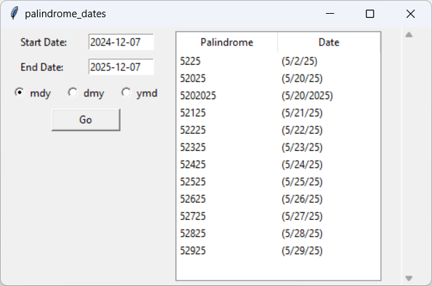 [Palindrome dates]