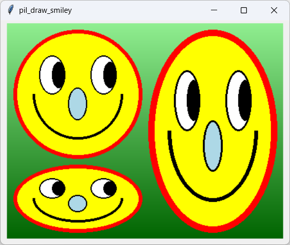 [A smiley face drawn with PIL in Python]