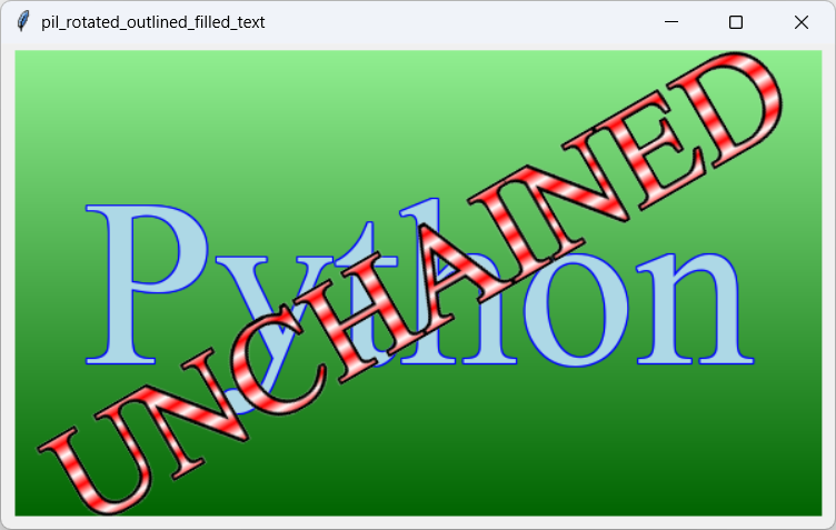 [Text that is rotated, outlined, and filled with an image with PIL in Python]
