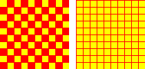 [Filled and unfilled checkerboards drawn with PIL in Python]