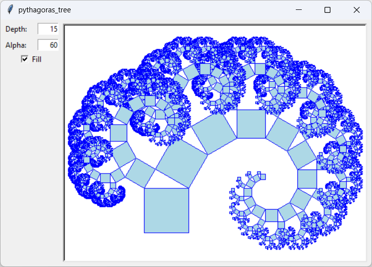 [An asymmetric Pythagoras tree]
