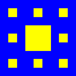 [A depth 1 Sierpinski carpet fractal]