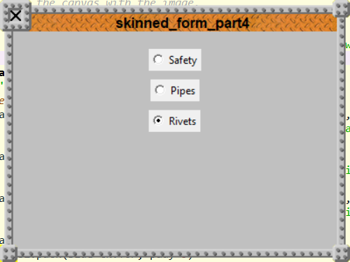 [The Rivets skin being used by a Python program]