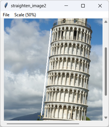 [This example lets you interactively straighten images in Python]