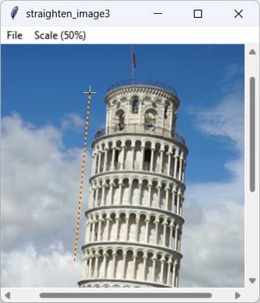 [This example lets you use vertical lines to straighten images in Python]