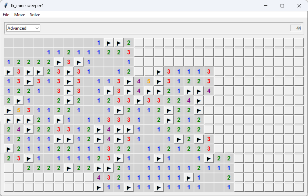 [A minesweeper game built with Python and tkinter that flags cells that must be mines]