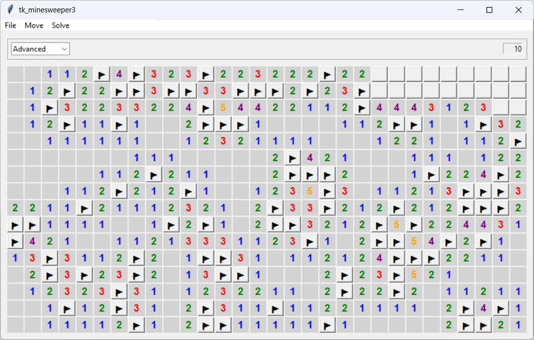 [An improved minesweeper game built with Python and tkinter]