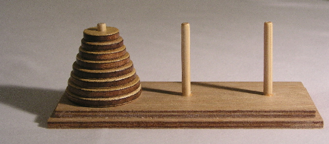 [A physical Tower of Hanoi puzzle]