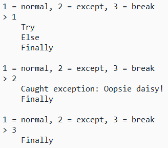 [The else block executes if the try block completes normally.]