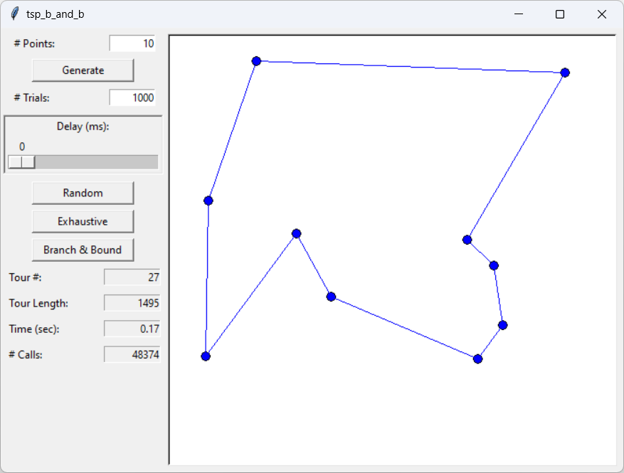 [A solution to the traveling salesman problem found by branch and bound]