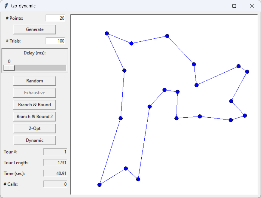 [A solution to the traveling salesman problem found by dynamic programming]