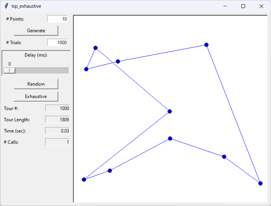 [An exhaustive solution to the traveling salesman problem]